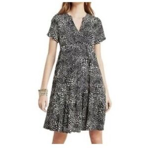 Maeve Anthropologie Sacha Dress Medium Black Print Tiered